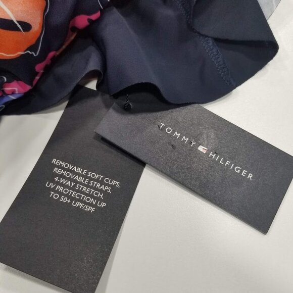 Tommy Hilfiger Ruffle Bandeau One Piece Swimsuit Size 6 - Picture 8 of 12